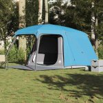 Vidaxl tente de camping avec d�me porche 5 personnes bleu imperm�able tente abri de camping abri de jardin ...