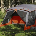 Vidaxl tente de camping avec porche 4 personnes tente dombrage avec sac de transport auvent de camping ...