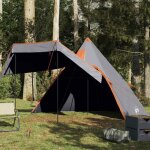 Vidaxl tente de camping tipi 5 personnes gris impermable tente abri de camping abri de jardin tente ...