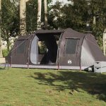 Vidaxl tente de camping tunnel 4 personnes marron imperm�able tente abri de camping abri de jardin tente ...