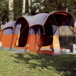 Vidaxl tente de camping tunnel 8 personnes gris et orange imperm�able tente tente de jardin abri dext�rieur ...