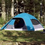 Vidaxl tente familiale  dme 6 personnes bleu impermable, tente, tente de jardin, abri d'extrieur, ...