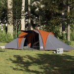 Vidaxl tente familiale  dme 6 personnes gris et orange impermable 4009433