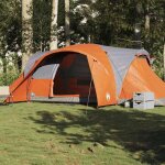 Vidaxl tente familiale  dme 6 personnes gris et orange impermable 4009469