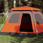 Vidaxl tente familiale d�me 6 personnes gris orange lib�ration rapide 4004235