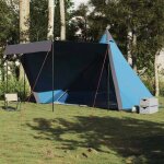Vidaxl tente familiale tipi 8 personnes bleu impermable tente abri de camping abri de jardin tente de ...