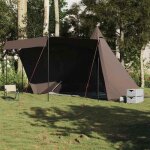 Vidaxl tente familiale tipi 8 personnes marron imperm�able tente abri de camping abri de jardin tente ...