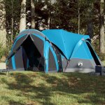 Vidaxl tente familiale tipi 8 personnes bleu impermable tente abri de camping abri de jardin tente de ...
