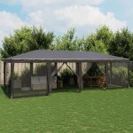 Vidaxl tente de f�te avec 12 parois lat�rales maille anthracite 8x4 m tente tente � baldaquin auvent ...