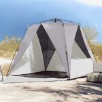 Tente de plage - vidaxl - 4 personnes - imperméable - système à libération rapide - gris Tente de plage - vidaxl - 4 personnes - imperméable - système à libération rapide - gris