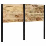 Vidaxl tte de lit 140 cm bois massif manguier et fer tte de lit  panneau tte de lit double tte de ...