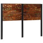 Vidaxl tte de lit 140 cm bois massif rcupr et fer, tte de lit  panneau, tte de lit double, tte ...