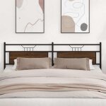 Vidaxl tête de lit chêne marron 200 cm bois dingénierie et acier panneau de tête tête de lit pour lit ... Vidaxl tête de lit chêne marron 200 cm bois dingénierie et acier panneau de tête tête de lit pour lit ...