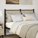 Vidaxl tête de lit chêne sonoma 120 cm fer et bois d?ingénierie tête de lit pour lit double tête de lit ... Vidaxl tête de lit chêne sonoma 120 cm fer et bois d?ingénierie tête de lit pour lit double tête de lit ...