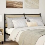 Vidaxl t�te de lit de remplacement ch�ne sonoma 140 cm fer et bois d?ing�nierie t�te de lit pour lit ...