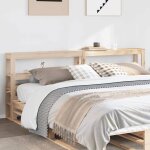 Vidaxl t�te de lit avec �tag�res 200 cm bois massif de pin t�te de lit en bois t�te de lit avec rangement ...