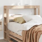 Vidaxl tte de lit avec tagres 90 cm bois massif de pin tte de lit en bois tte de lit avec rangement ...