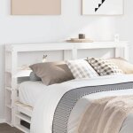 Vidaxl tte de lit avec tagres blanc 160 cm bois massif de pin, tte de lit en bois, tte de lit avec ...