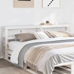 Vidaxl t�te de lit avec �tag�res blanc 200 cm bois massif de pin t�te de lit en bois t�te de lit avec ...