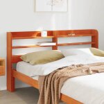 Vidaxl tte de lit avec tagres marron cire 140 cm bois massif de pin tte de lit en bois tte de lit ...