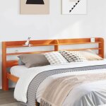 Vidaxl tte de lit avec tagres marron cire 200 cm bois massif de pin tte de lit en bois tte de lit ...