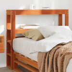 Vidaxl tte de lit avec tagres marron cire 90 cm bois massif de pin tte de lit en bois tte de lit ...