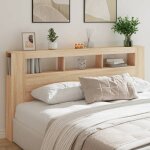 Vidaxl tte de lit  led accessoire de lit tte de cadre de lit meuble de chambre  coucher chne sonoma ...