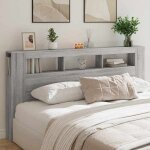 Vidaxl t�te de lit � led accessoire de lit t�te de cadre de lit meuble de chambre � coucher sonoma gris ...