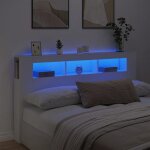Vidaxl tête de lit à led, panneau avec rangement, accessoire de lit, tête de cadre de lit chambre, blanc ... Vidaxl tête de lit à led, panneau avec rangement, accessoire de lit, tête de cadre de lit chambre, blanc ...