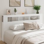Vidaxl t�te de lit � led panneau de lit avec rangement accessoire de cadre de lit meuble de chambre � ...