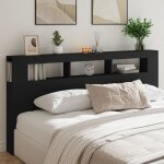 Vidaxl t�te de lit � led accessoire de lit t�te de cadre de lit meuble de chambre � coucher noir 200x185x1035 ...