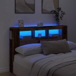 Vidaxl t�te de lit � led vieux bois 160x185x1035cm bois ding�nierie t�te de lit t�te de lit avec �tag�res ...