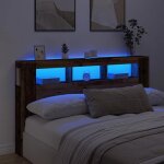 Vidaxl t�te de lit � led vieux bois 180x185x1035cm bois ding�nierie t�te de lit t�te de lit avec �tag�res ...