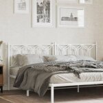 Vidaxl t�te de lit de remplacement m�tal blanc 200 cm t�te de lit t�te de lit en m�tal t�te de lit pour ...
