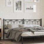 Vidaxl t�te de lit de remplacement m�tal noir 200 cm 376166