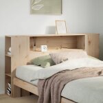 Vidaxl t�te de lit avec rangement 135 cm bois massif de pin t�te de lit en bois t�te de lit avec rangement ...