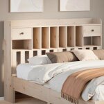 Vidaxl tte de lit avec rangement 140 cm bois massif de pin 855511
