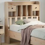 Vidaxl t�te de lit avec rangement 75 cm bois massif de pin 855526