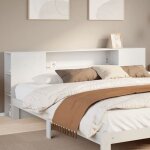 Vidaxl tte de lit avec rangement blanc 180 cm bois massif de pin, tte de lit en bois, tte de lit avec ...