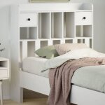 Vidaxl t�te de lit avec rangement blanc 75 cm bois massif de pin 855527