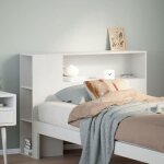 Vidaxl t�te de lit avec rangement blanc 75 cm bois massif de pin t�te de lit en bois t�te de lit avec ...
