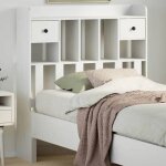 Vidaxl t�te de lit avec rangement blanc 90 cm bois massif de pin 855524