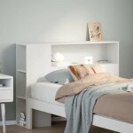 Vidaxl tte de lit avec rangement blanc 90 cm bois massif de pin tte de lit en bois tte de lit avec ...