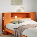 Vidaxl t�te de lit avec rangement cire marron 140cm bois massif de pin t�te de lit en bois t�te de lit ...