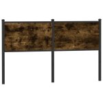 Vidaxl t�te de lit de remplacement ch�ne fum� 140 cm bois ding�nierie et acier panneau de t�te t�te de ...