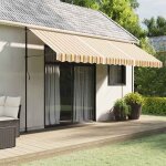 Vidaxl tissu de remplacement pour auvent rayures multicolores 45x3 m dessus dauvent de remplacement parasol ...