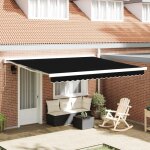 Vidaxl tissu de remplacement de store pour cadre 4x3 m noir 42000546