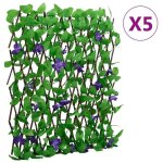 Vidaxl treillis de lierre artificiel extensible 5 pcs �cran de cl�ture brise - vue d?intimit� d�coration ...