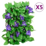 Vidaxl treillis de lierre artificiel extensible 5 pcs �cran de cl�ture brise - vue d?intimit� d�coration ...