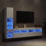 Vidaxl unit�s murales tv avec led 4 pcs armoires de t�l�vision suspendues meubles t�l� de salon moderne ...